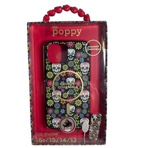 Xo Poppy Sugar Skull IPhone Case Magsafe Compatible IPhone 16e/15/14/13